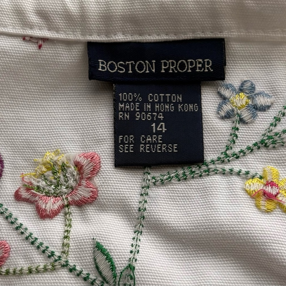 NWOT Boston Proper White Embroidered Floral Mini Skirt - Picture 2 of 6